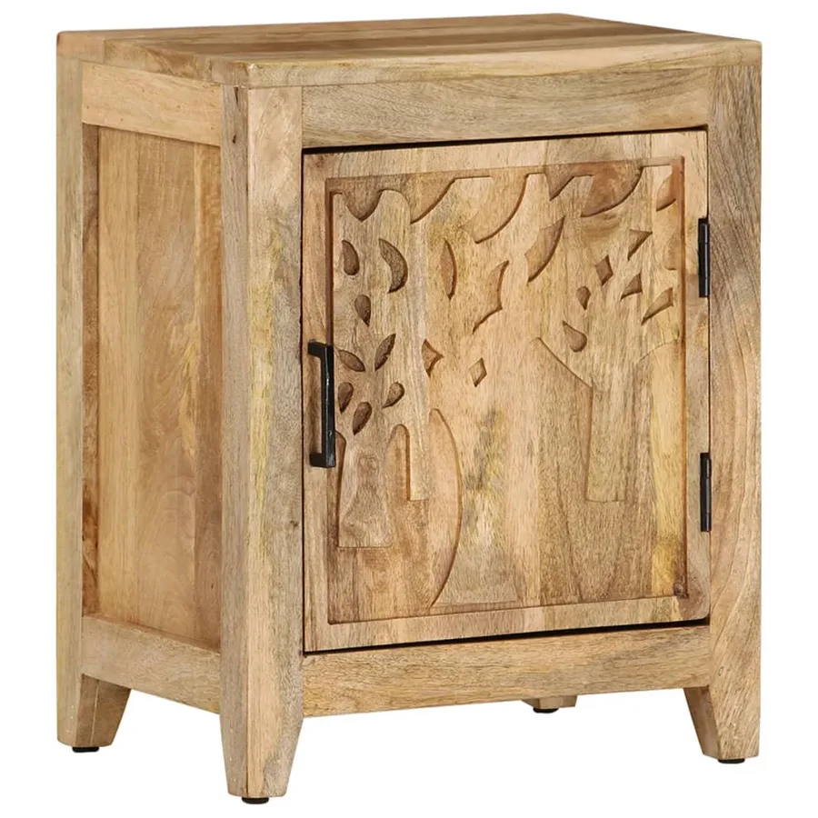 Table de chevet 40x30x50 cm Bois de manguier massif - 10