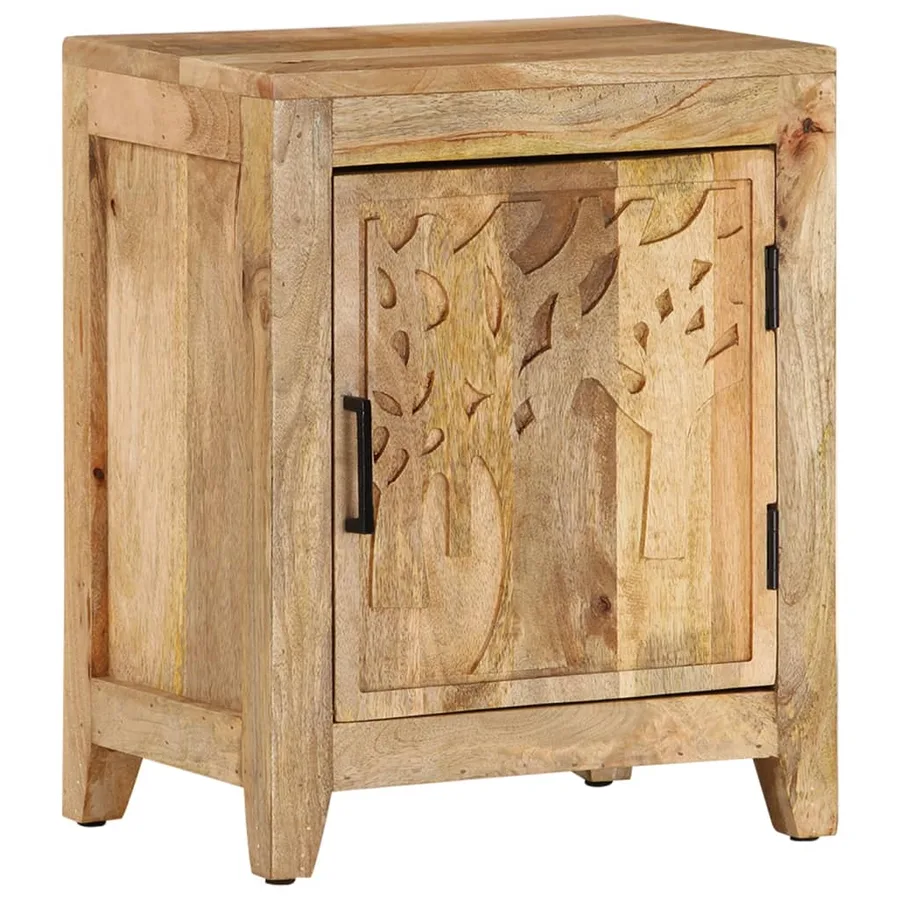 Table de chevet 40x30x50 cm Bois de manguier massif - 9