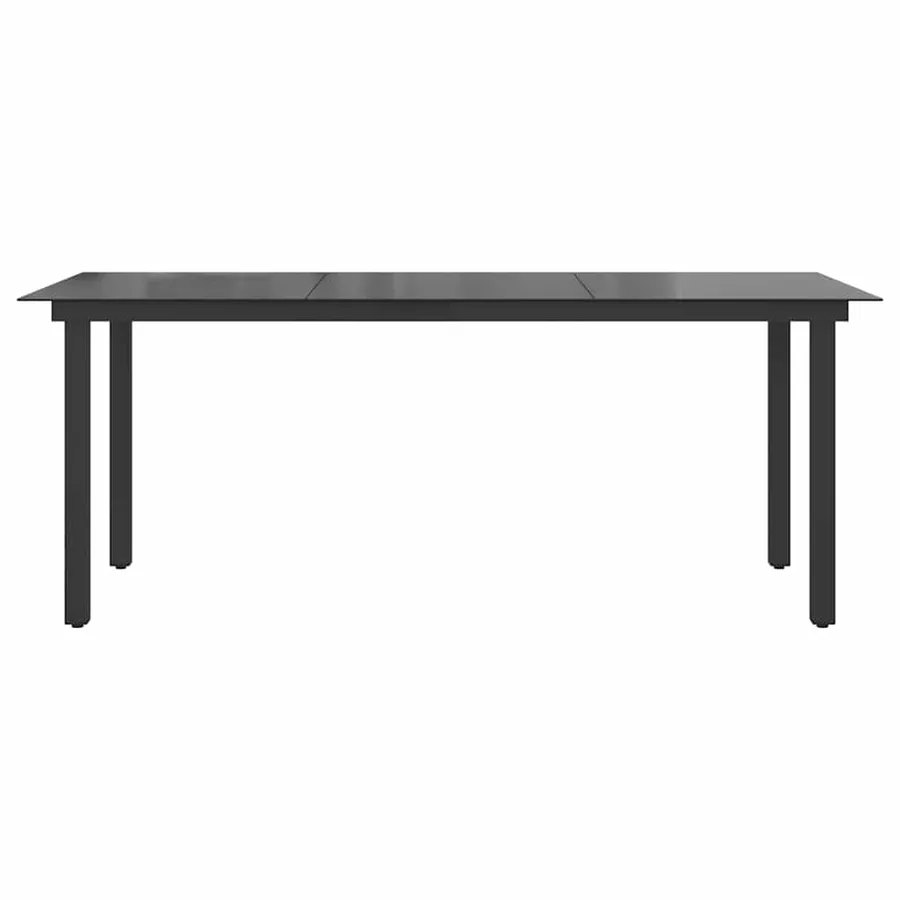 Table de jardin Noir 190x90x74 cm Aluminium et verre - 5