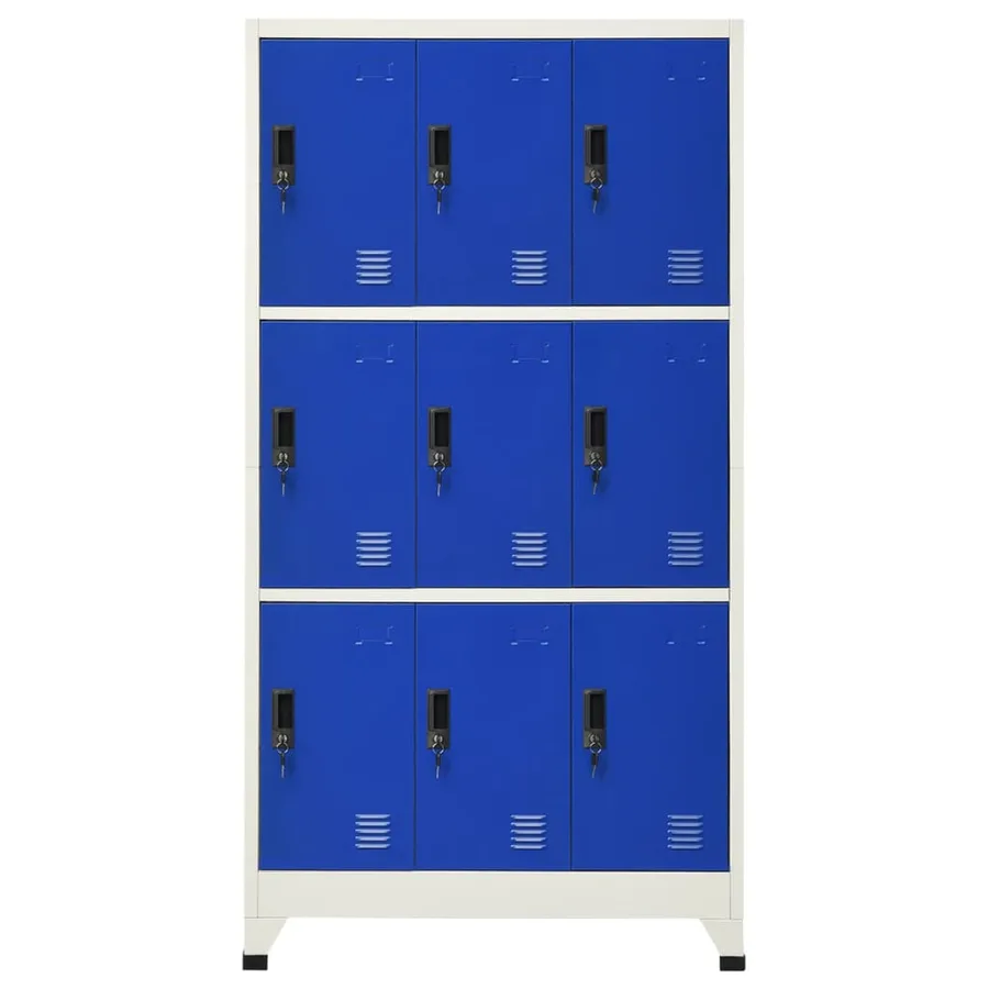 Armoire à casiers Gris et bleu 90x45x180 cm Acier - 2