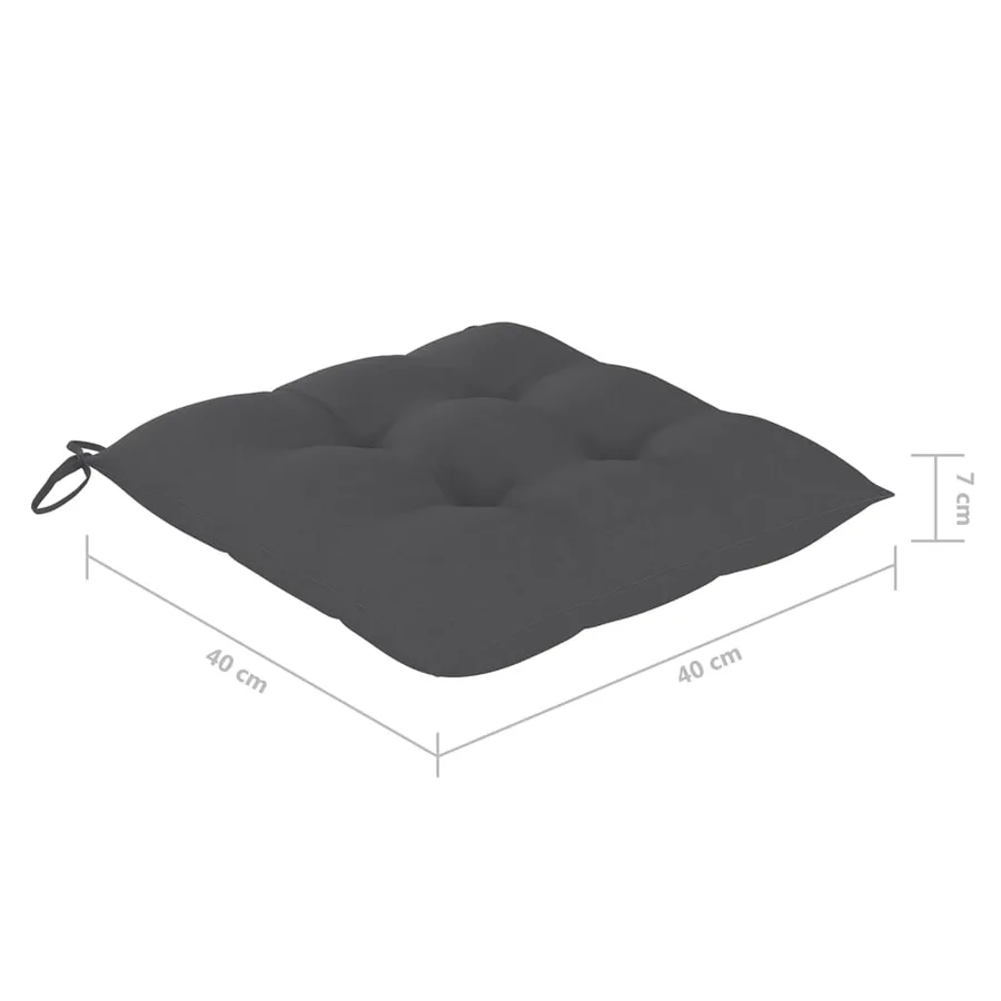 Chaises pliables de jardin avec coussins lot de 4 Teck solide - 12