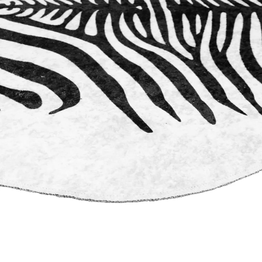 Tapis noir et blanc 120x170 cm motif zèbre lavable - 6