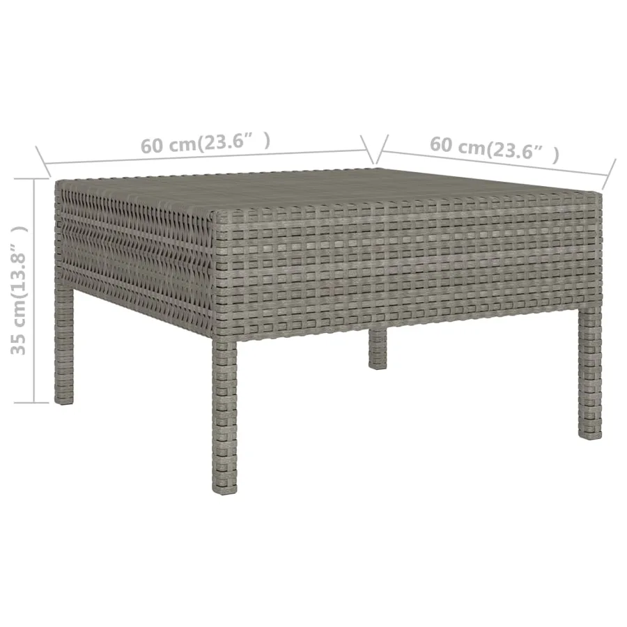 Salon de jardin 10 pcs avec coussins Résine tressée Gris - 6