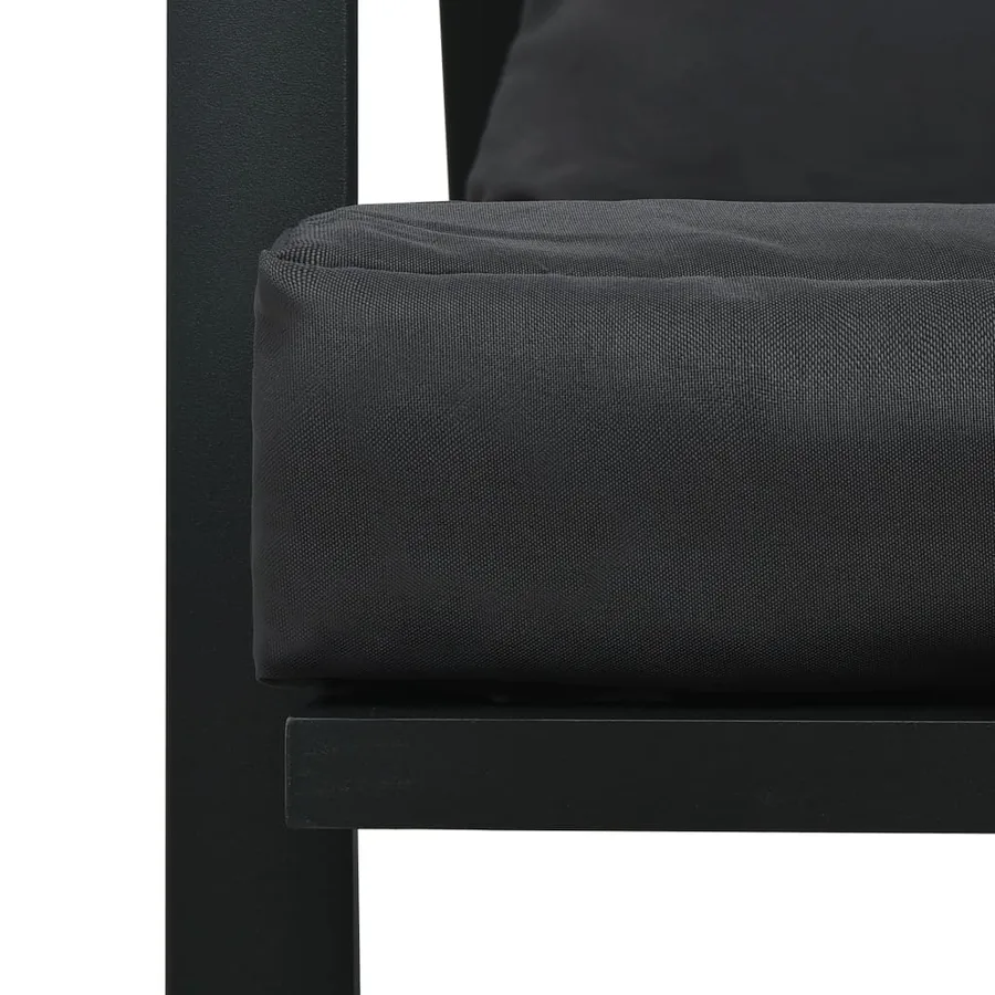 Salon de jardin 4 pcs avec coussins Aluminium Gris foncé - 12