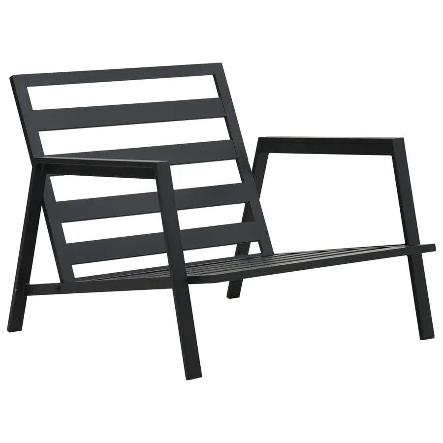 Salon de jardin 4 pcs avec coussins Aluminium Gris foncé - 7