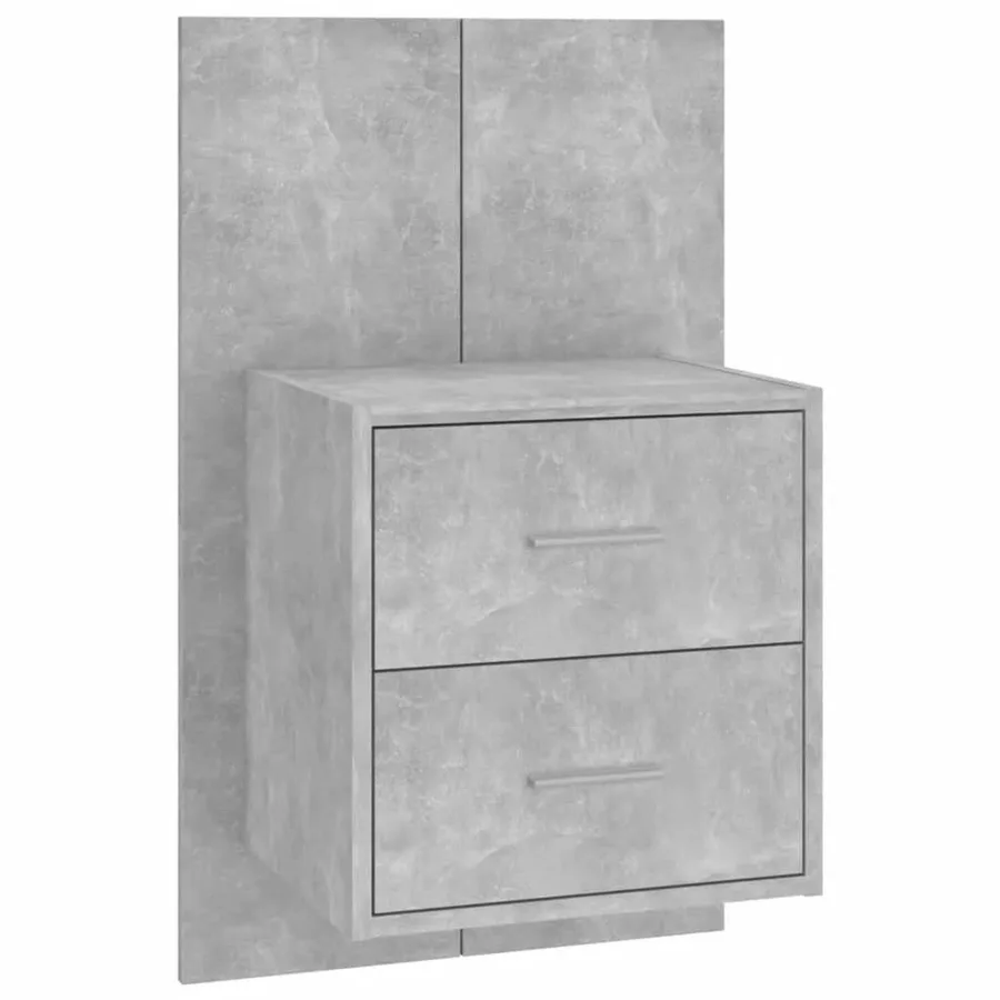 Tête de lit avec armoires Gris béton Bois d'ingénierie - 4