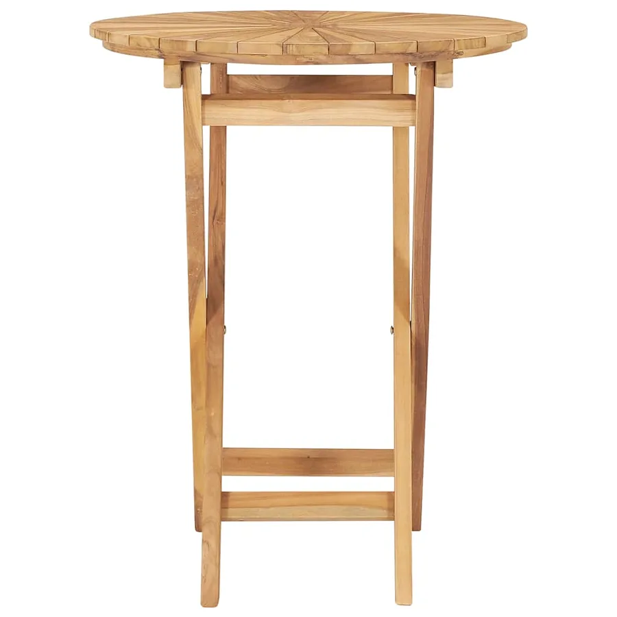 Table pliable de jardin Ø 60 cm Bois de teck solide - 2