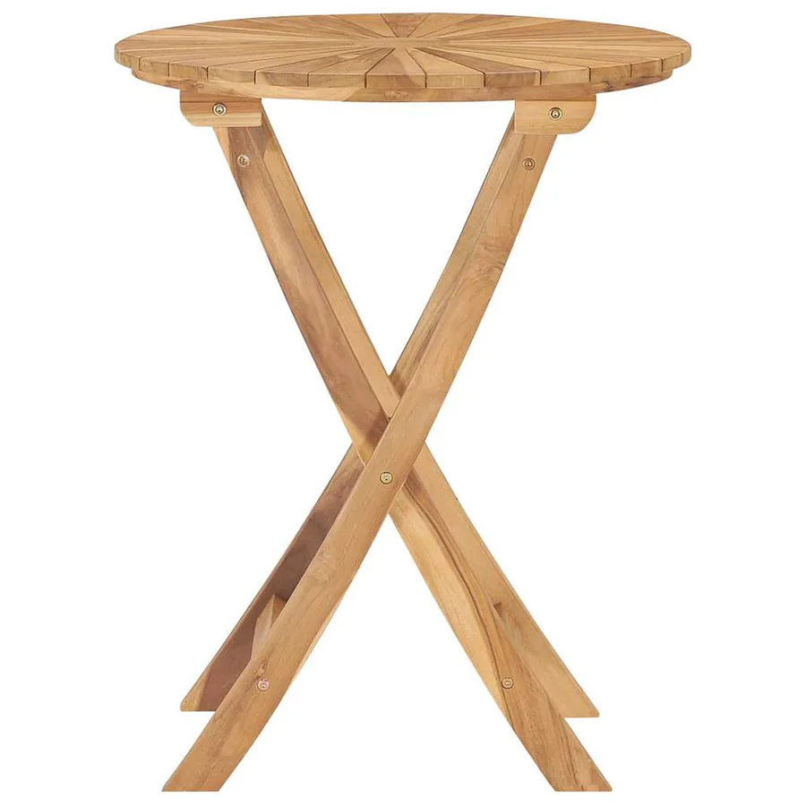 Table pliable de jardin Ø 60 cm Bois de teck solide - 3