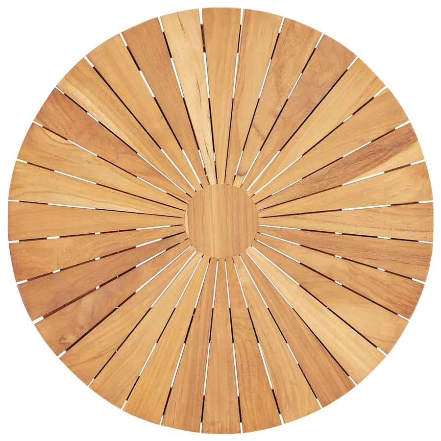 Table pliable de jardin Ø 60 cm Bois de teck solide - 4