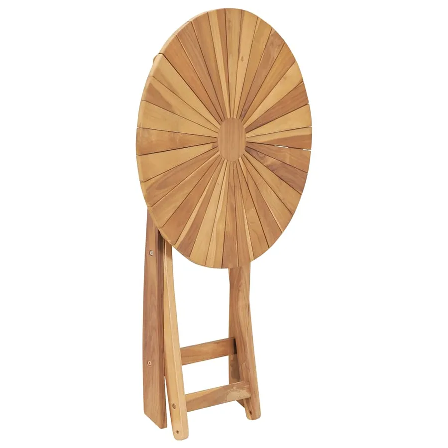 Table pliable de jardin Ø 60 cm Bois de teck solide - 5