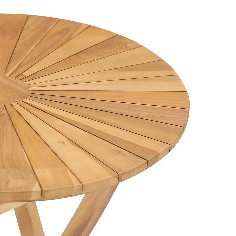Table pliable de jardin Ø 60 cm Bois de teck solide - 6