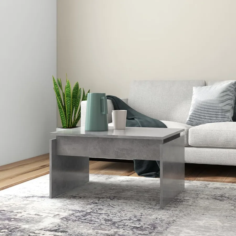 Table basse gris béton 68x50x38 cm bois d'ingénierie