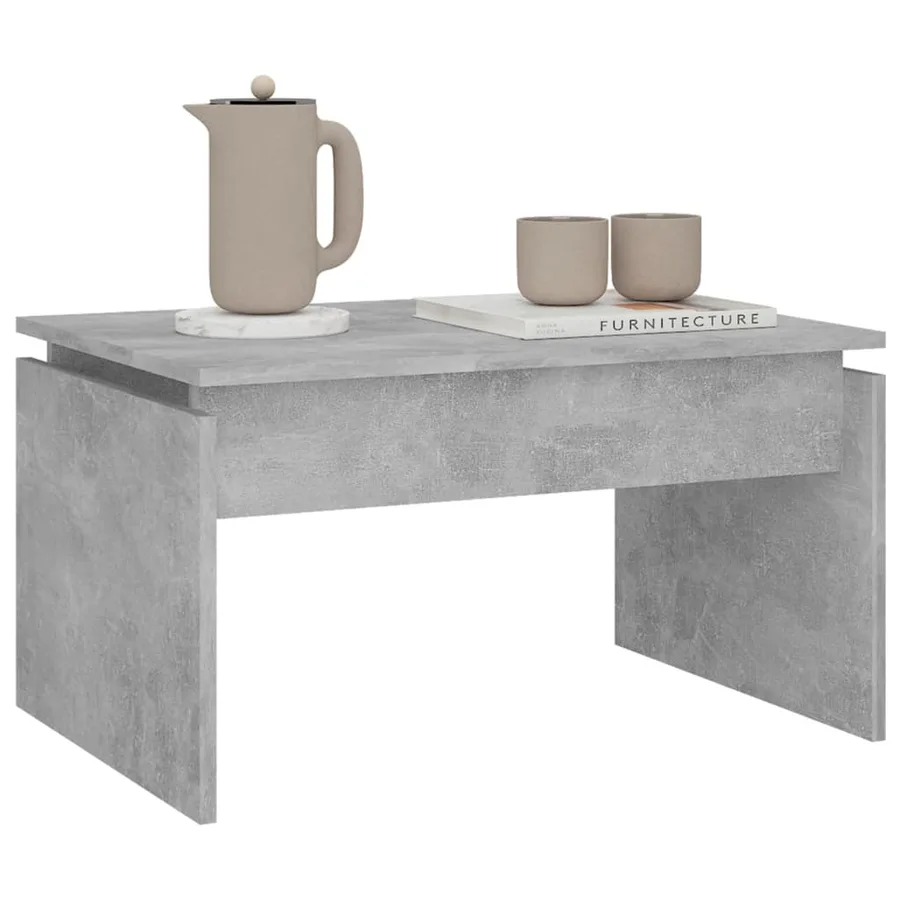 Table basse gris béton 68x50x38 cm bois d'ingénierie - 4
