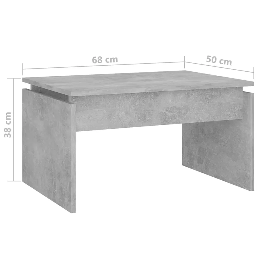 Table basse gris béton 68x50x38 cm bois d'ingénierie - 7