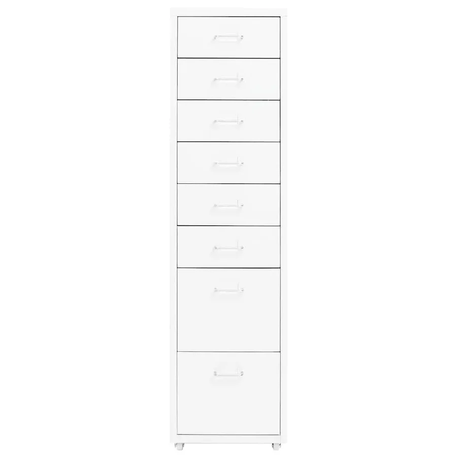 Classeur mobile Blanc 28x41x109 cm Métal - 2