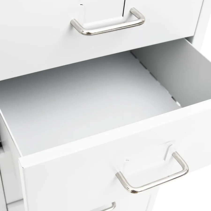Classeur mobile Blanc 28x41x109 cm Métal - 6
