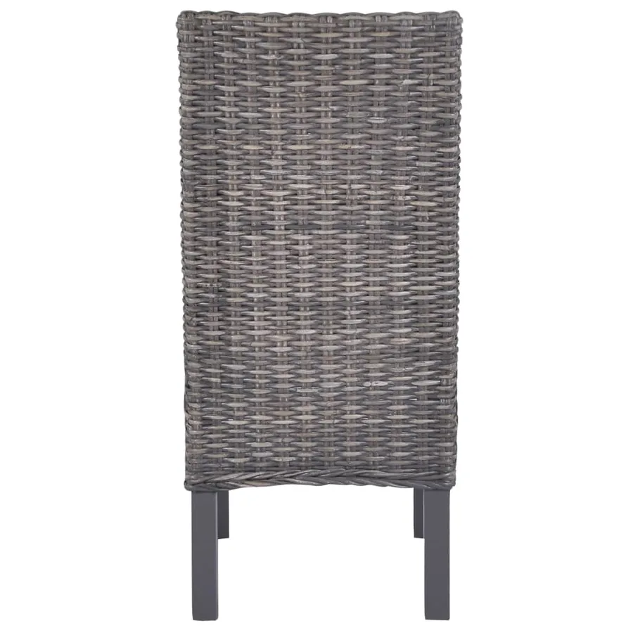 Chaises à manger lot de 6 marron rotin Kubu et bois de manguier - 5