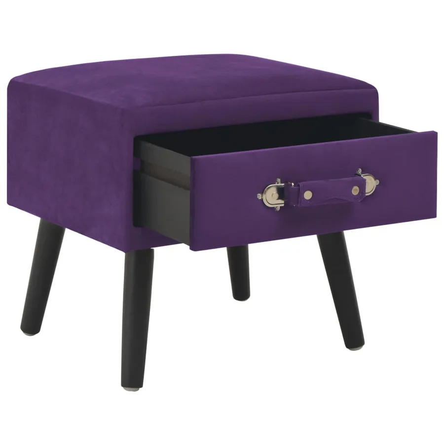 Tables de chevet 2 pcs Violet foncé 40x35x40 cm Velours - 3