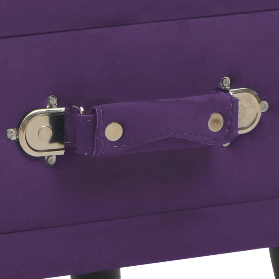 Tables de chevet 2 pcs Violet foncé 40x35x40 cm Velours - 8