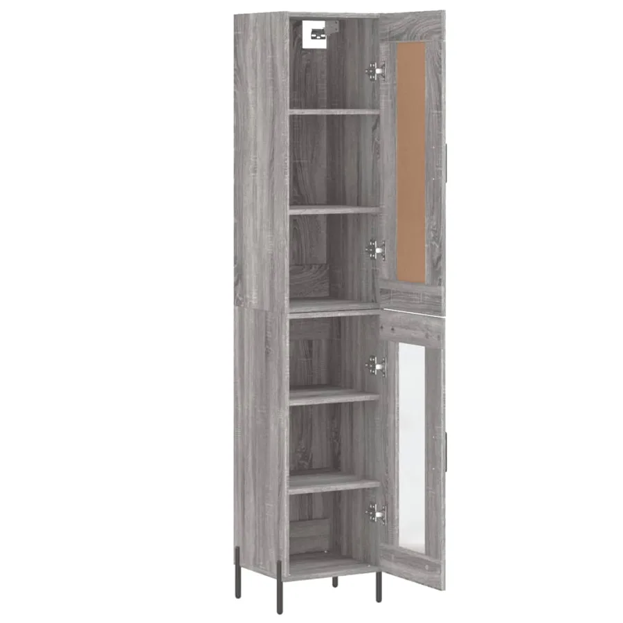 Buffet haut Sonoma gris 34,5x34x180 cm Bois d'ingénierie - 4