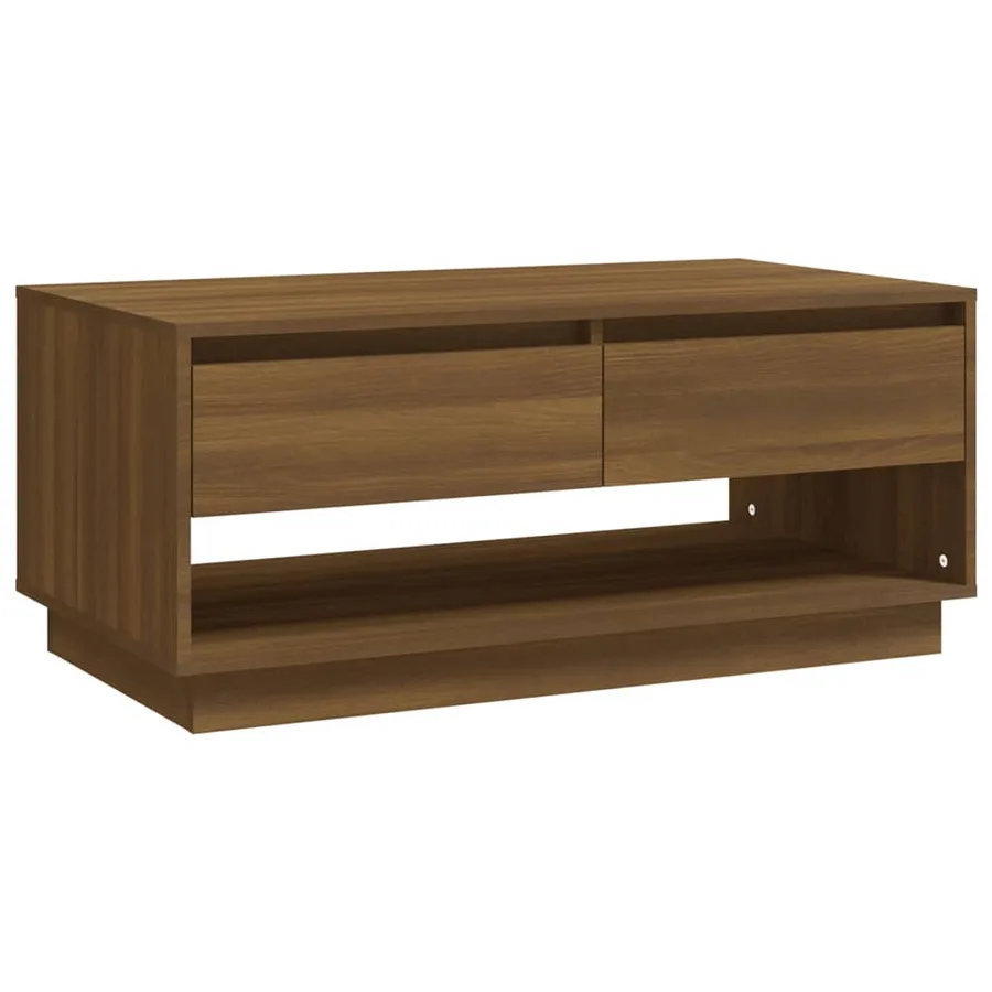 Table basse Chêne marron 102,5x55x44 cm Bois d'ingénierie - 2