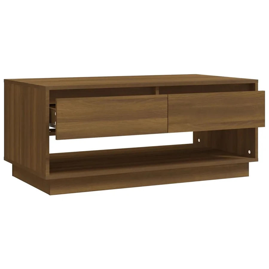 Table basse Chêne marron 102,5x55x44 cm Bois d'ingénierie - 3