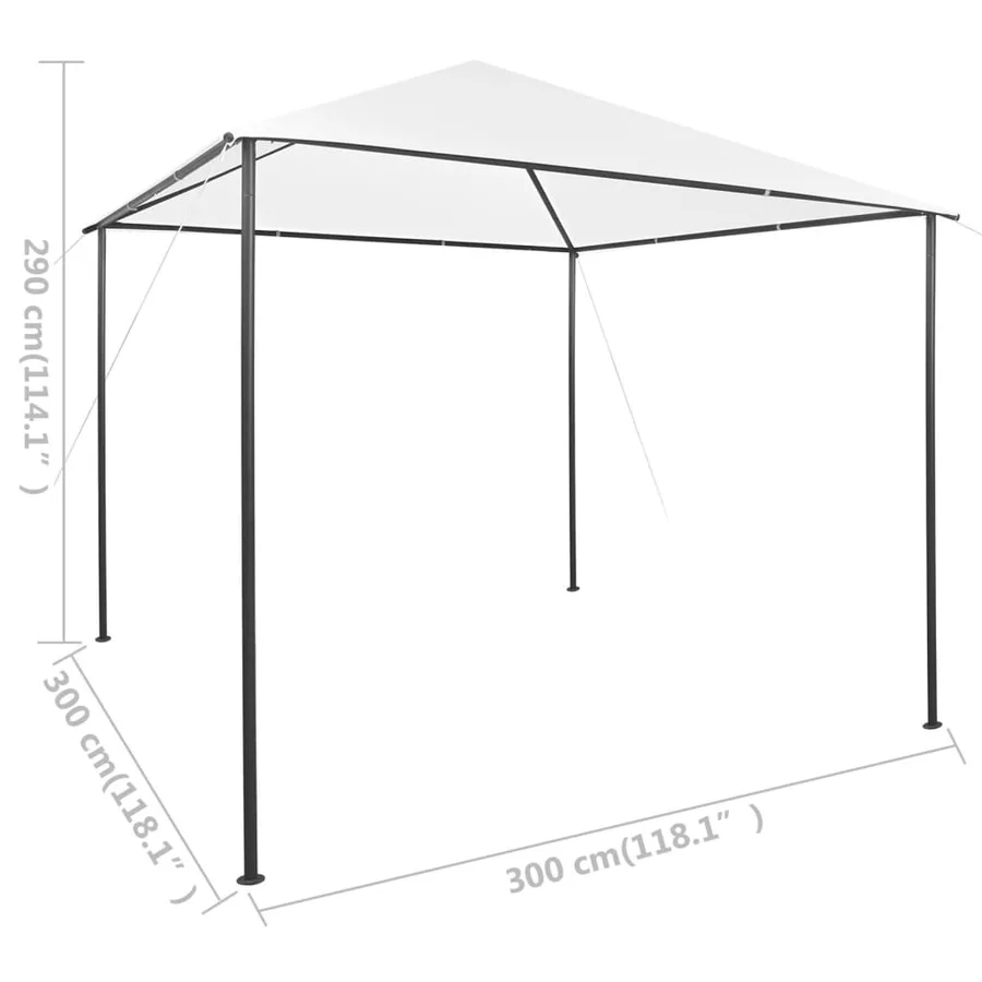 Tonnelle 3x3x2,9 m Blanc 180 g/m² - 8