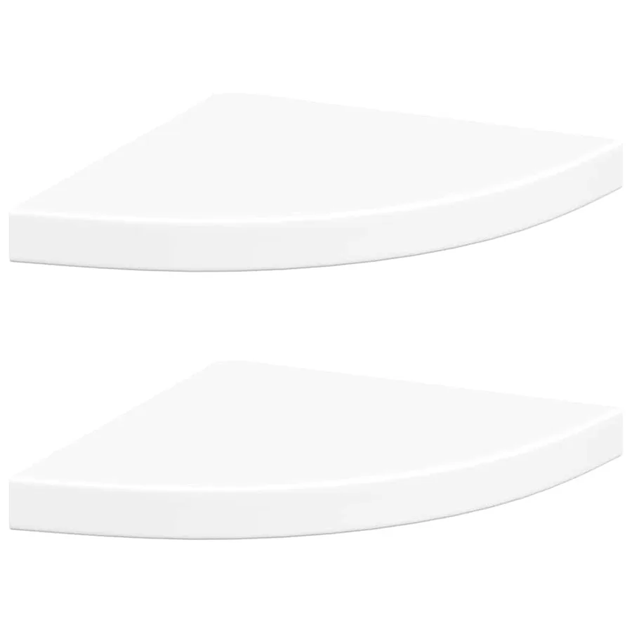Étagères d'angle flottantes 2 pièces Blanc 35x35x3,8 cm MDF - 2