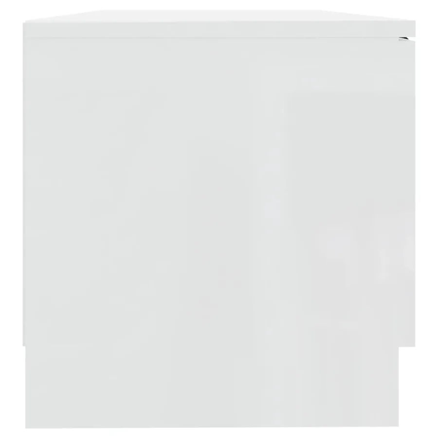 Meuble TV Blanc brillant 80x35x36,5 cm Bois d'ingénierie - 6