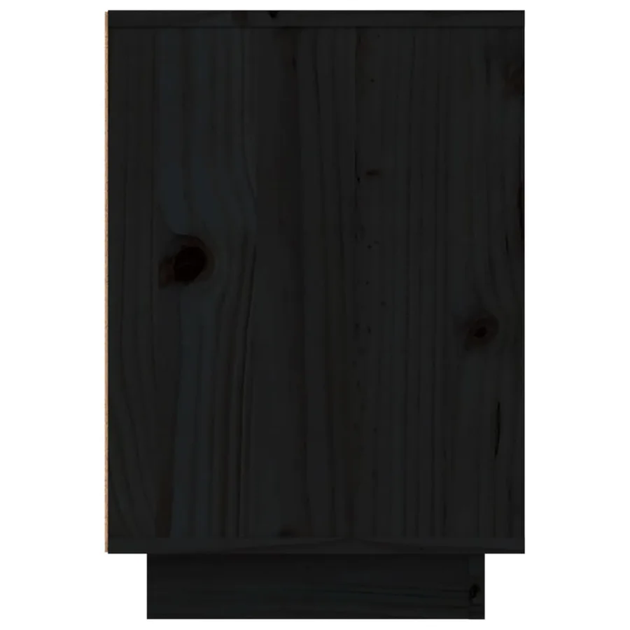 Table de chevet Noir 50x34x50 cm Bois de pin massif - 7