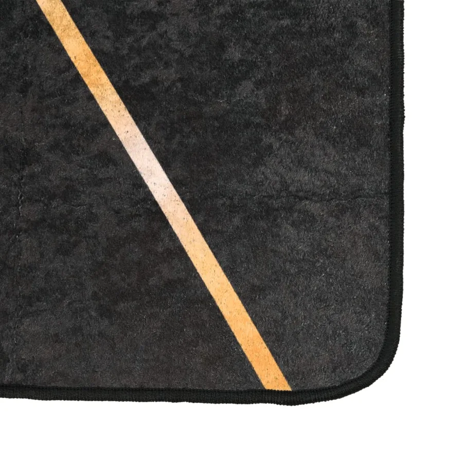 Tapis lavable noir et doré 80x300 cm - 3