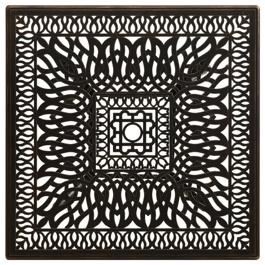Table de jardin Bronze 90x90x73 cm Aluminium coulé - 3