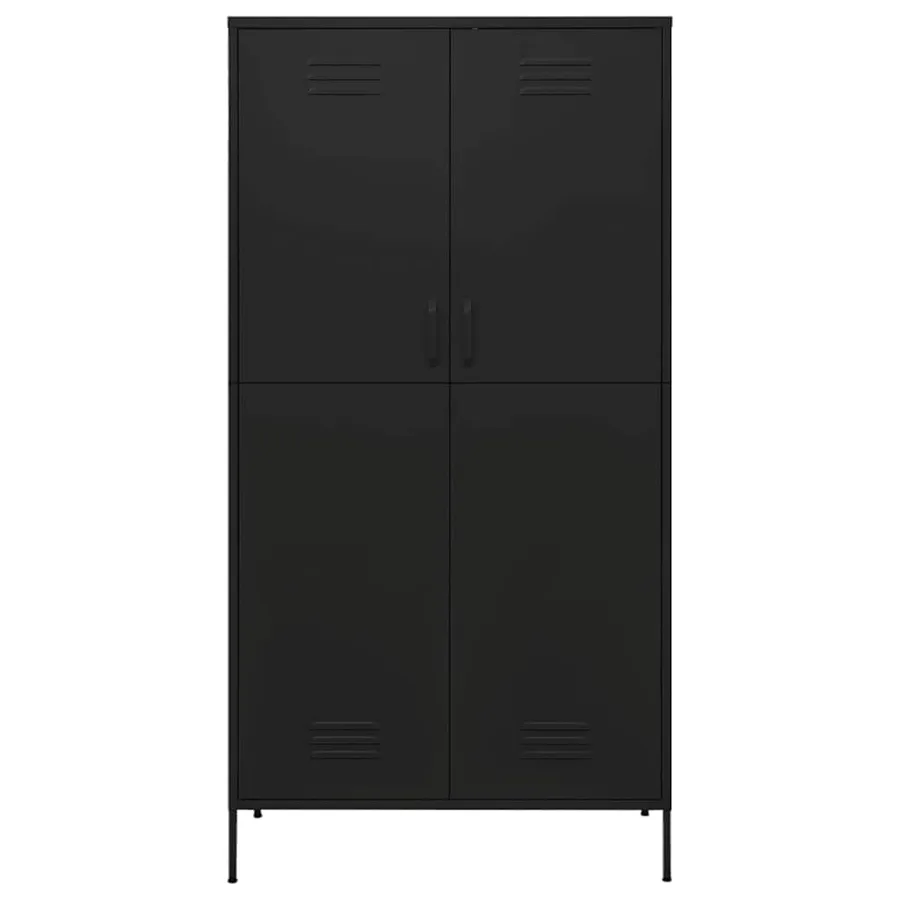 Garde-robe Noir 90x50x180 cm Acier - 3