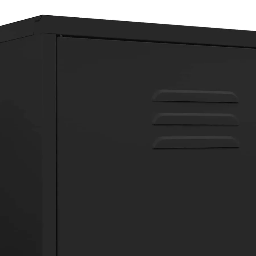 Garde-robe Noir 90x50x180 cm Acier - 8