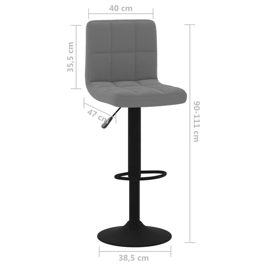 Tabourets de bar lot de 2 gris foncé velours - 9