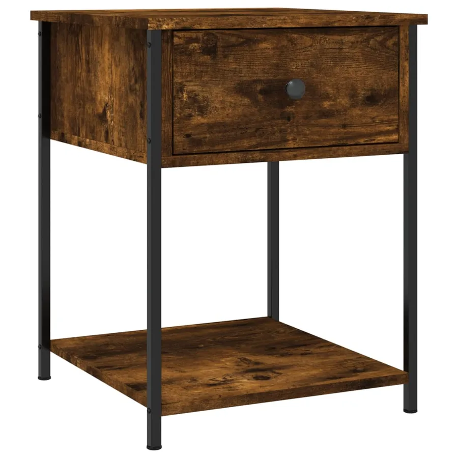 Tables de chevet 2 pcs chêne fumé 44x45x58 cm bois d’ingénierie - 3
