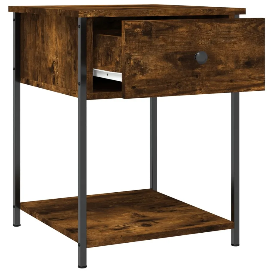 Tables de chevet 2 pcs chêne fumé 44x45x58 cm bois d’ingénierie - 6