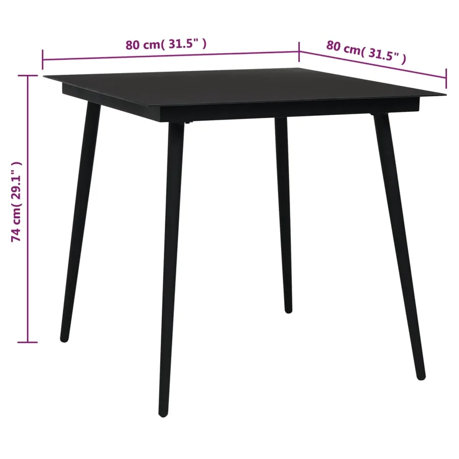 Ensemble à manger de jardin 3 pcs noir rotin PVC - 12