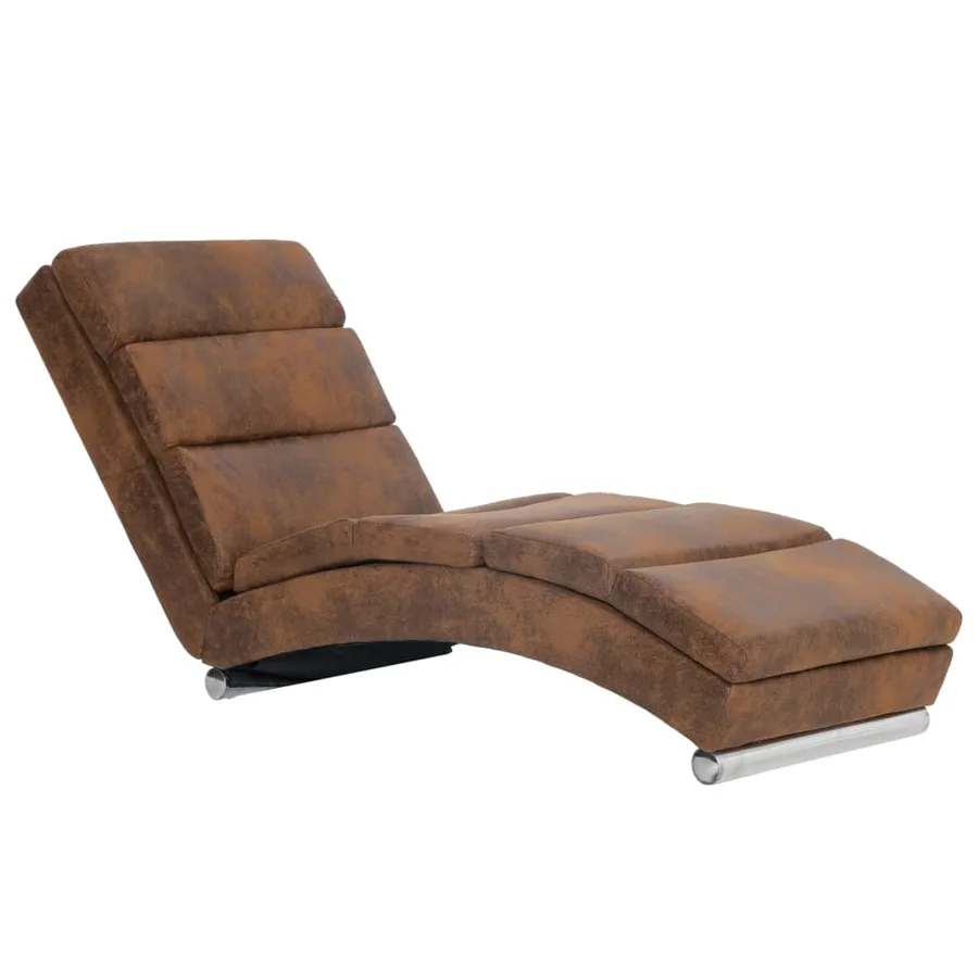 Chaise longue Marron Similicuir daim - 2