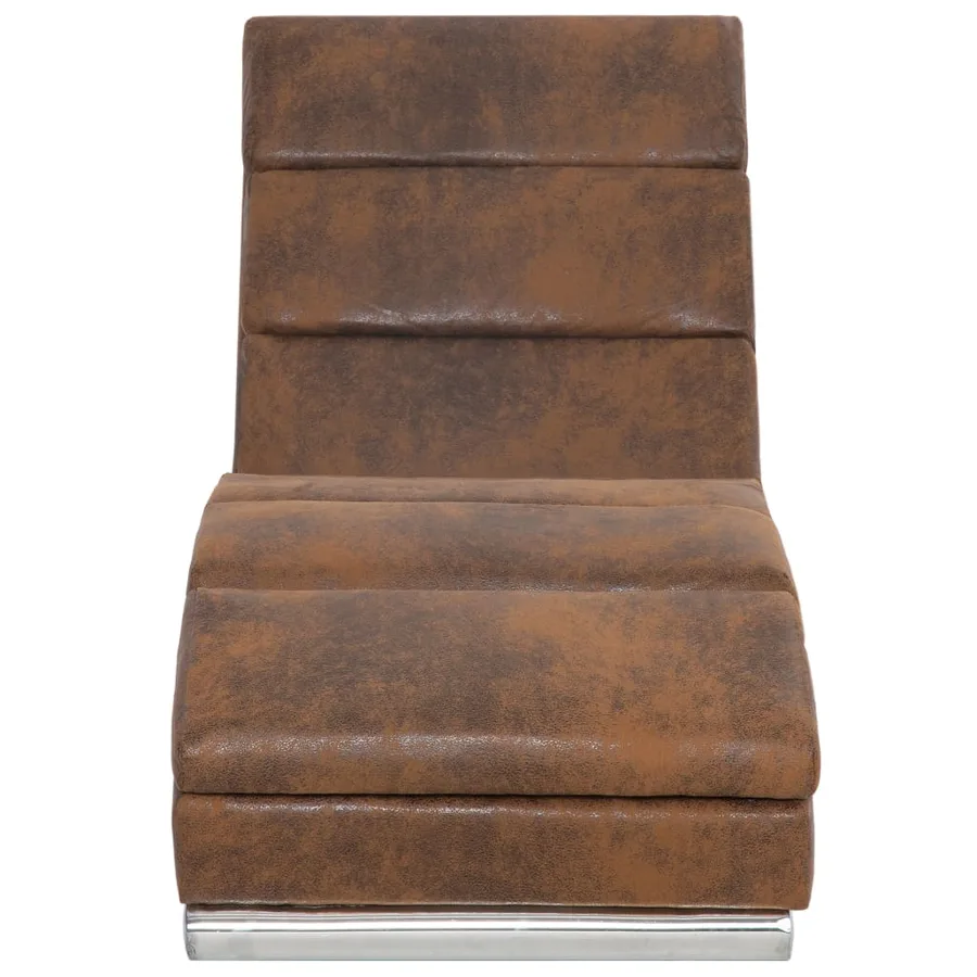 Chaise longue Marron Similicuir daim - 5