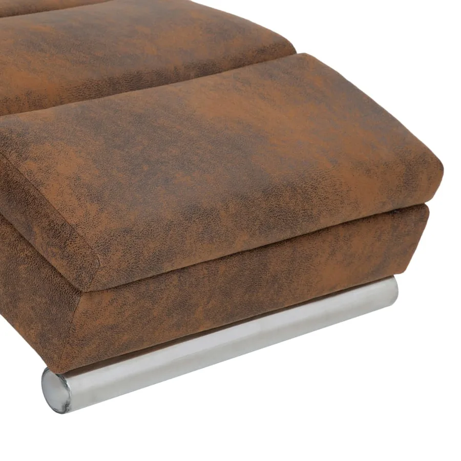 Chaise longue Marron Similicuir daim - 6