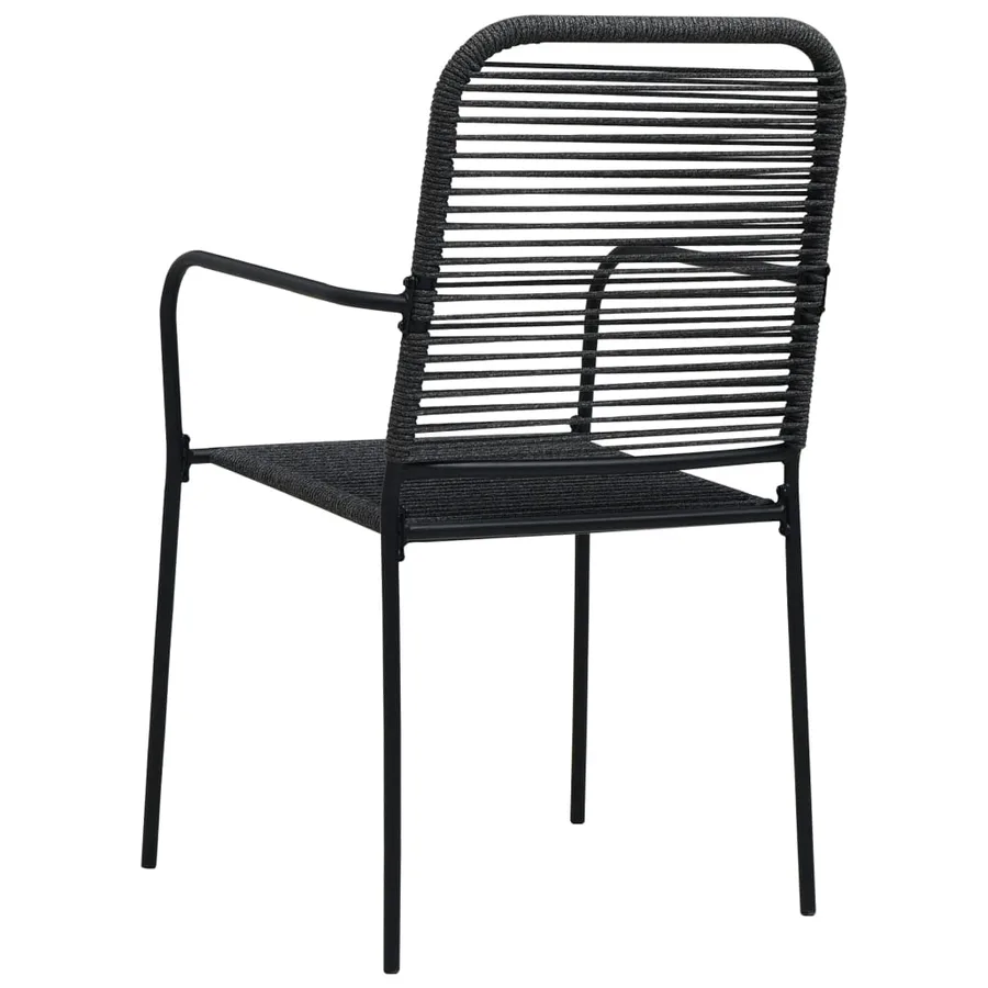 Ensemble à manger de jardin 5 pcs Corde en coton et acier Noir - 8