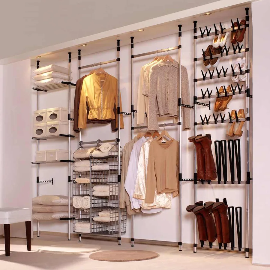 Système de garde-robe télescopique avec barres Aluminium - 3