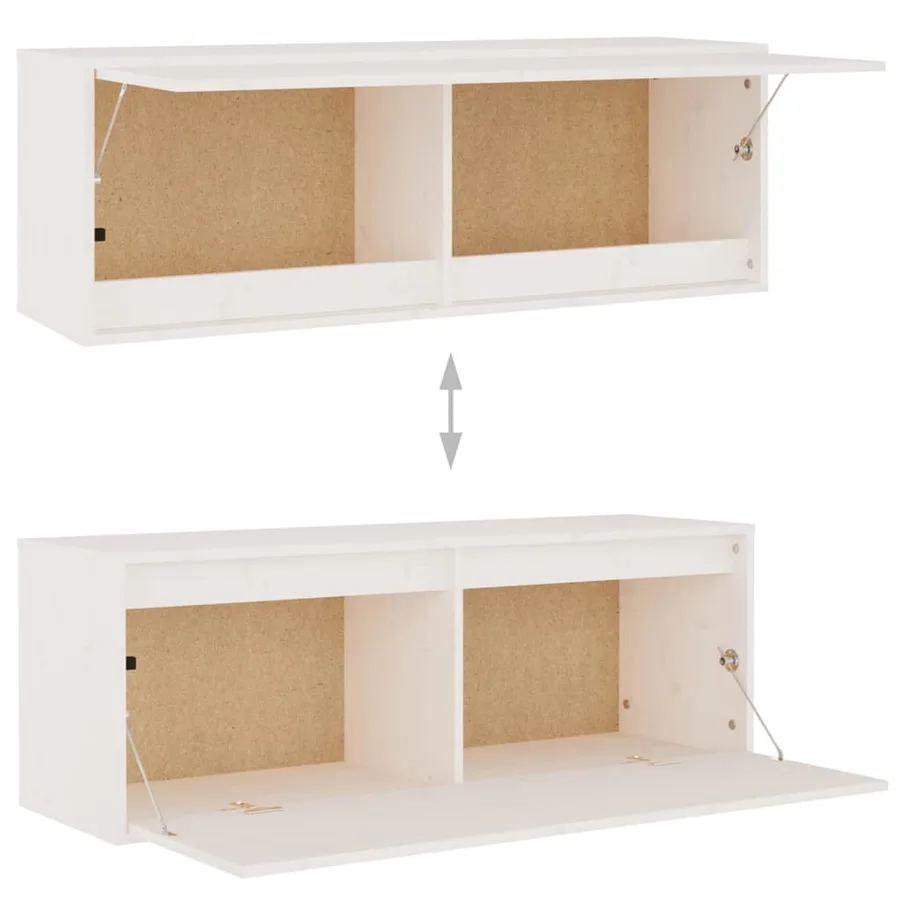 Meubles TV 3 pcs Blanc Bois massif de pin - 8