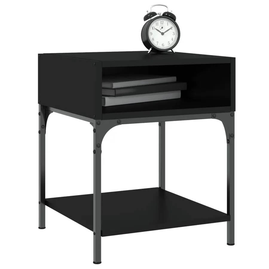 Tables de chevet 2 pcs noir 40x41x50 cm bois d’ingénierie - 3