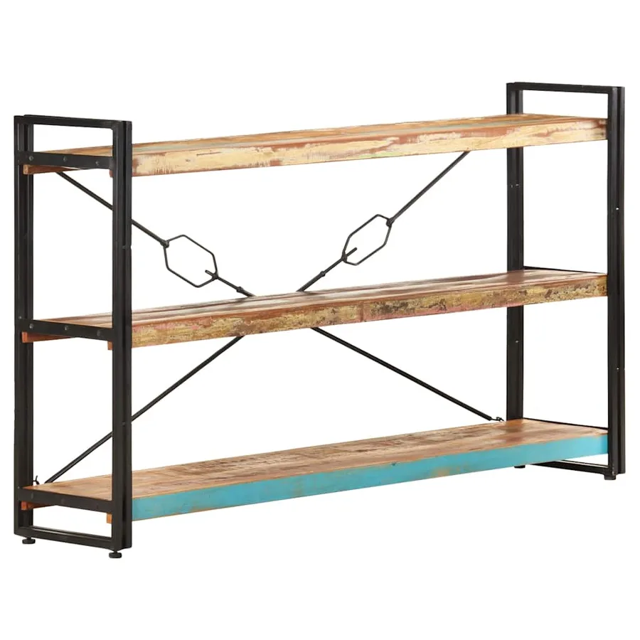 Bibliothèque 3 niveaux 140x30x80 cm Bois de récupération massif - 6