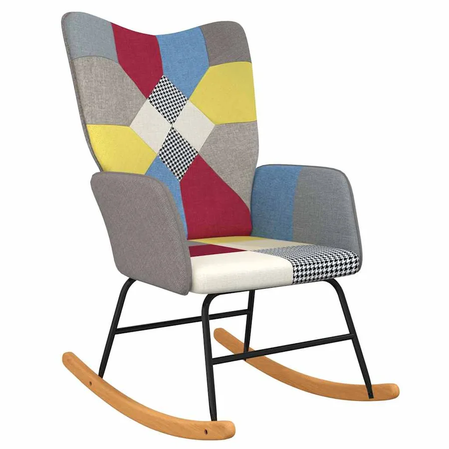 Chaise à bascule Patchwork Tissu - 2