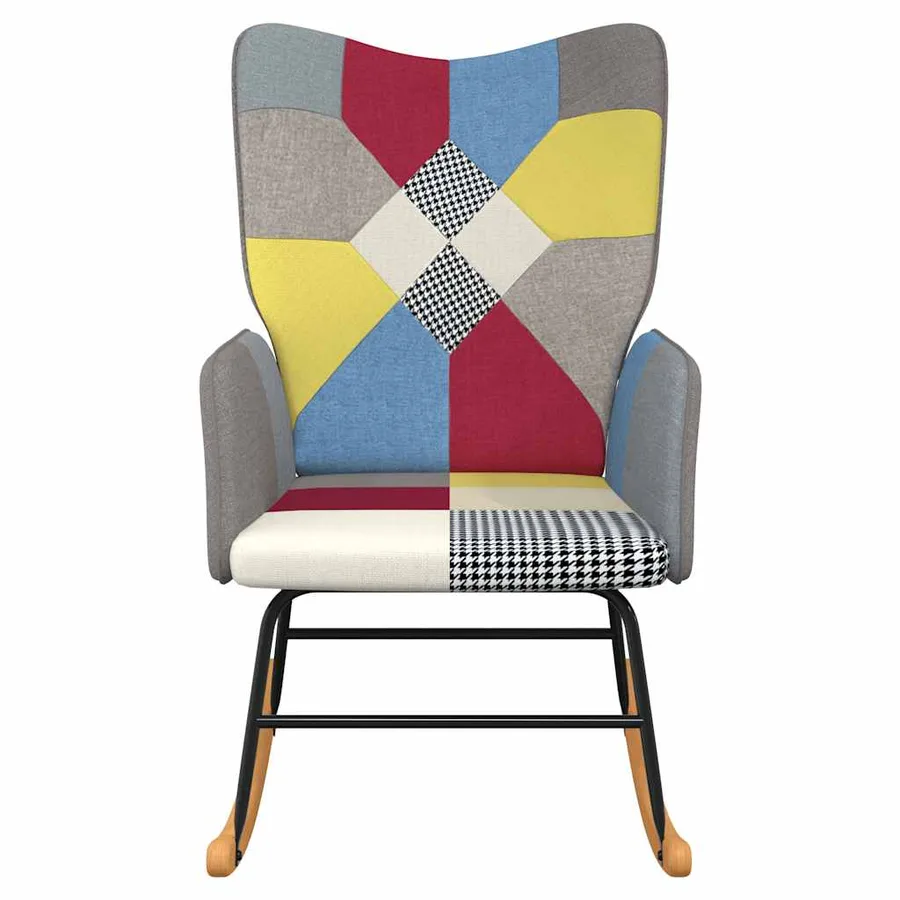 Chaise à bascule Patchwork Tissu - 3