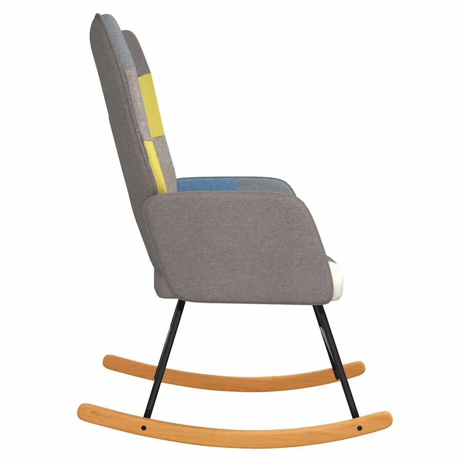 Chaise à bascule Patchwork Tissu - 4