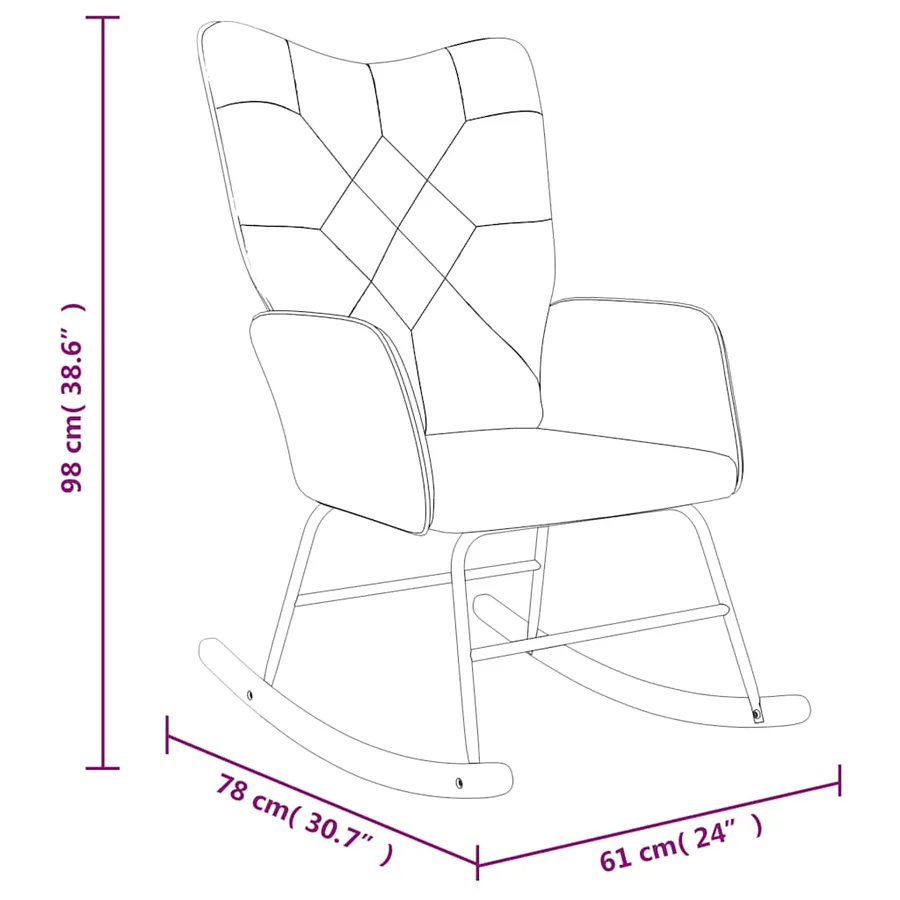 Chaise à bascule Patchwork Tissu - 7